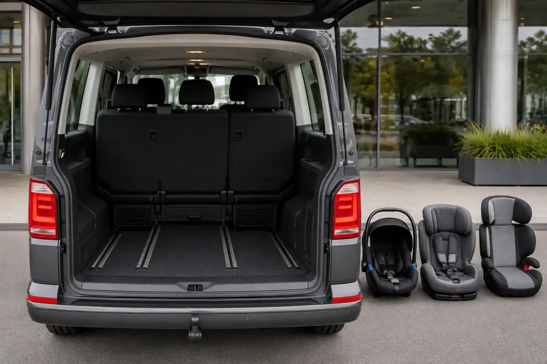 Багажное отделение Volkswagen Caravelle для перевозки чемоданов в Фридланд